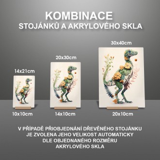 Akrylové sklo Kvetinový dinosaur