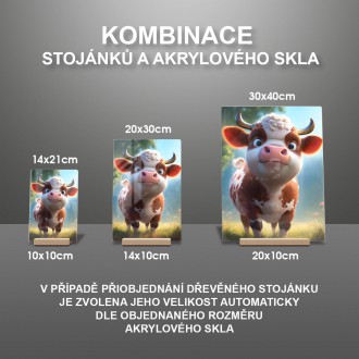 Akrylové sklo Roztomilá kravička