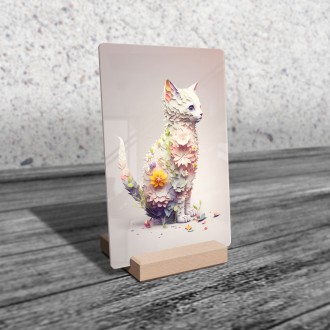 Akrylové sklo Kvetinová mačka