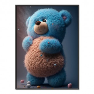 Animovaný modrý medveď