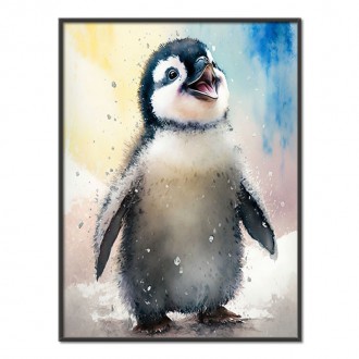 Akvarelový tučniak