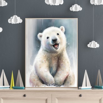 Akvarelový ľadový medveď