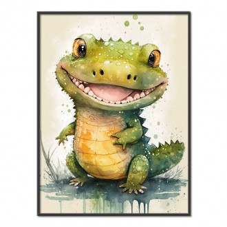Akvarelový krokodíl