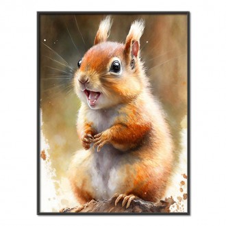 Akvarelová veverička