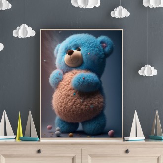 Animovaný modrý medveď