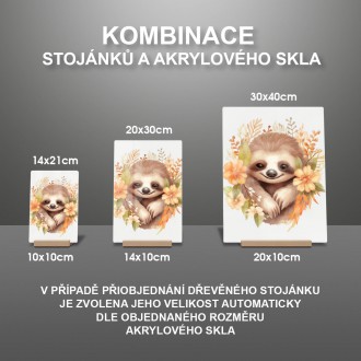 Akrylové sklo Mláďa leňocha v kvetoch