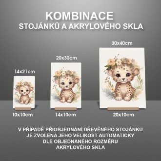 Akrylové sklo Mláďa geparda v kvetoch