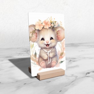 Akrylové sklo Mláďa myšky v kvetoch