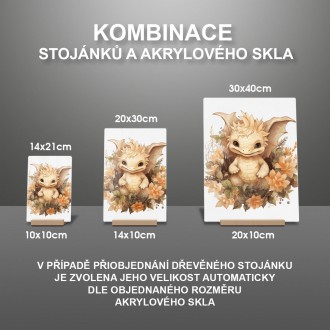 Akrylové sklo Mláďa draka v kvetoch
