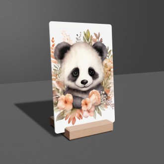Akrylové sklo Mláďa pandy v kvetoch