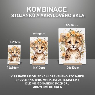 Akrylové sklo Mláďa leoparda v kvetoch