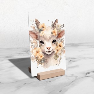 Akrylové sklo Mláďa kozy v kvetoch