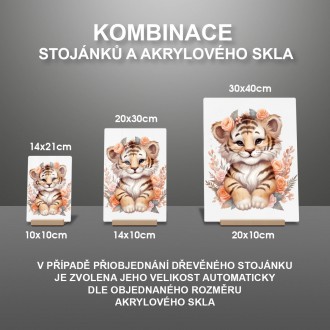 Akrylové sklo Mláďa tigra v kvetoch