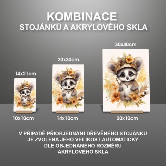 Akrylové sklo Mláďa lemura v kvetoch