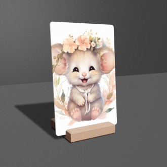 Akrylové sklo Mláďa myšky v kvetoch