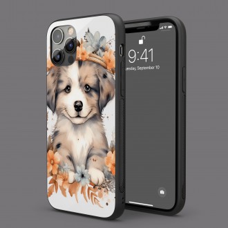 Kryt na mobil Mláďa psa v kvetoch