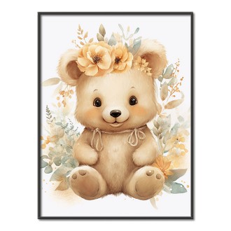 Mláďa medveďa v kvetoch