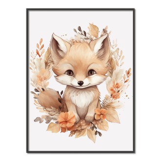 Mláďa líšky v kvetoch