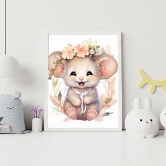 Mláďa myšky v kvetoch