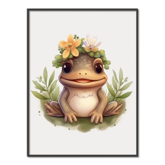 Mláďa žaby v kvetoch