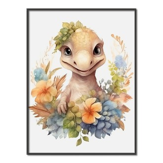 Mláďa dinosaura v kvetoch