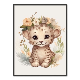 Mláďa geparda v kvetoch