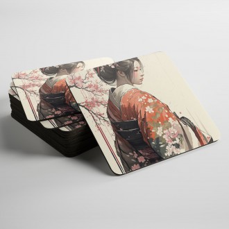 Podtácky Japonské dievča v kimone