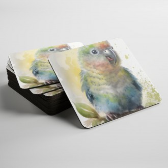 Podtácky Akvarelový papagáj