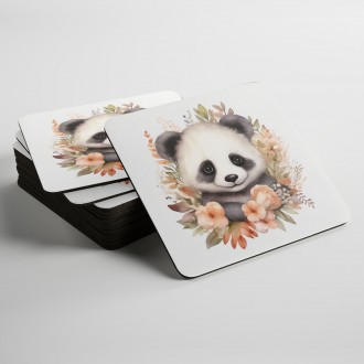 Podtácky Mláďa pandy v kvetoch