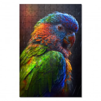Dřevěné puzzle Barevný papoušek 2