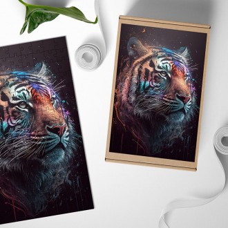 Drevené puzzle Pastelový tiger