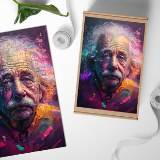 Drevené puzzle Albert Einstein