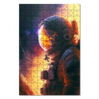 Drevené puzzle Astronaut v hmlovine