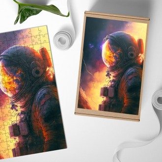 Drevené puzzle Astronaut v hmlovine