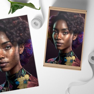 Drevené puzzle Atraktívna afroameričanka 2
