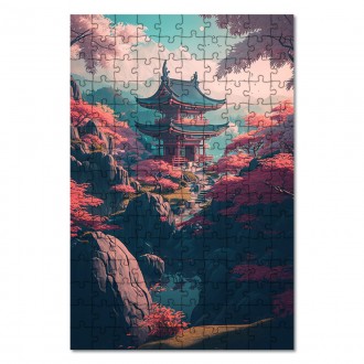 Drevené puzzle Japonský chrám