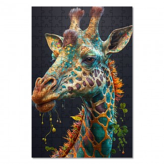 Drevené puzzle Psychadelická žirafa 2