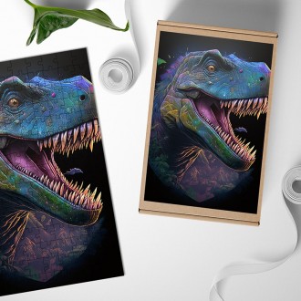 Drevené puzzle Velociraptor