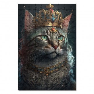 Drevené puzzle Mačacia kráľovná 2