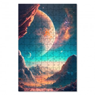 Drevené puzzle Fantastická vesmírna krajina 4