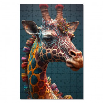 Drevené puzzle Psychadelická žirafa