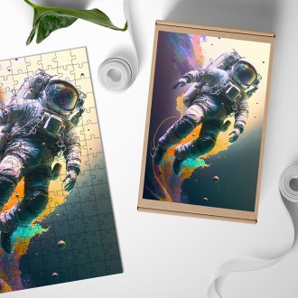 Drevené puzzle Letiaci astronaut