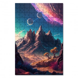 Drevené puzzle Fantastická vesmírna krajina 3