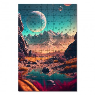 Drevené puzzle Fantastická vesmírna krajina 5