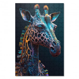 Drevené puzzle Psychadelická žirafa 4