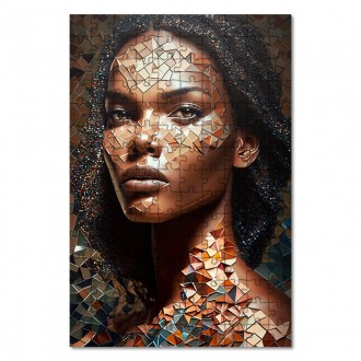 Drevené puzzle Žena v mozaike