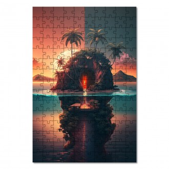 Drevené puzzle Tropický ostrov