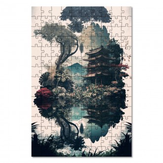 Drevené puzzle Japonská dioráma 4