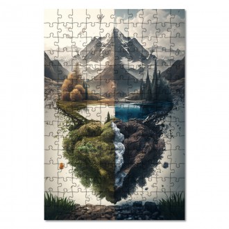 Drevené puzzle Aljaška