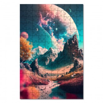 Drevené puzzle Fantastická vesmírna krajina 2